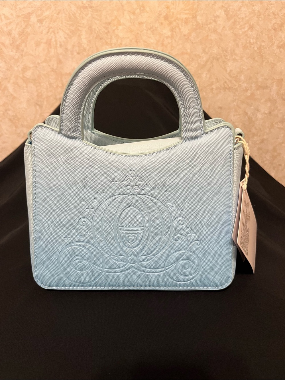 Light Blue Embossed Carriage Kids Tote